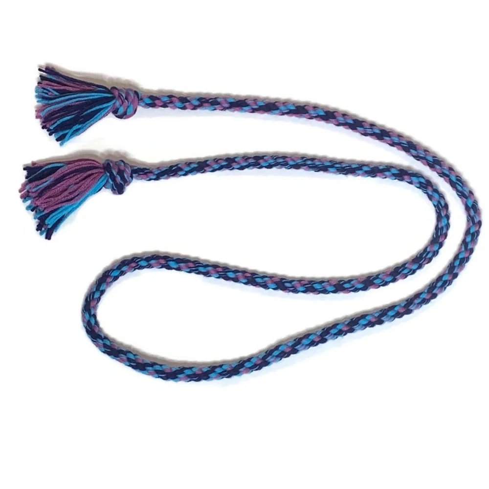 Jump Rope Handmade Blue and Purple Acrylic Yarn - Picture 3 of 3